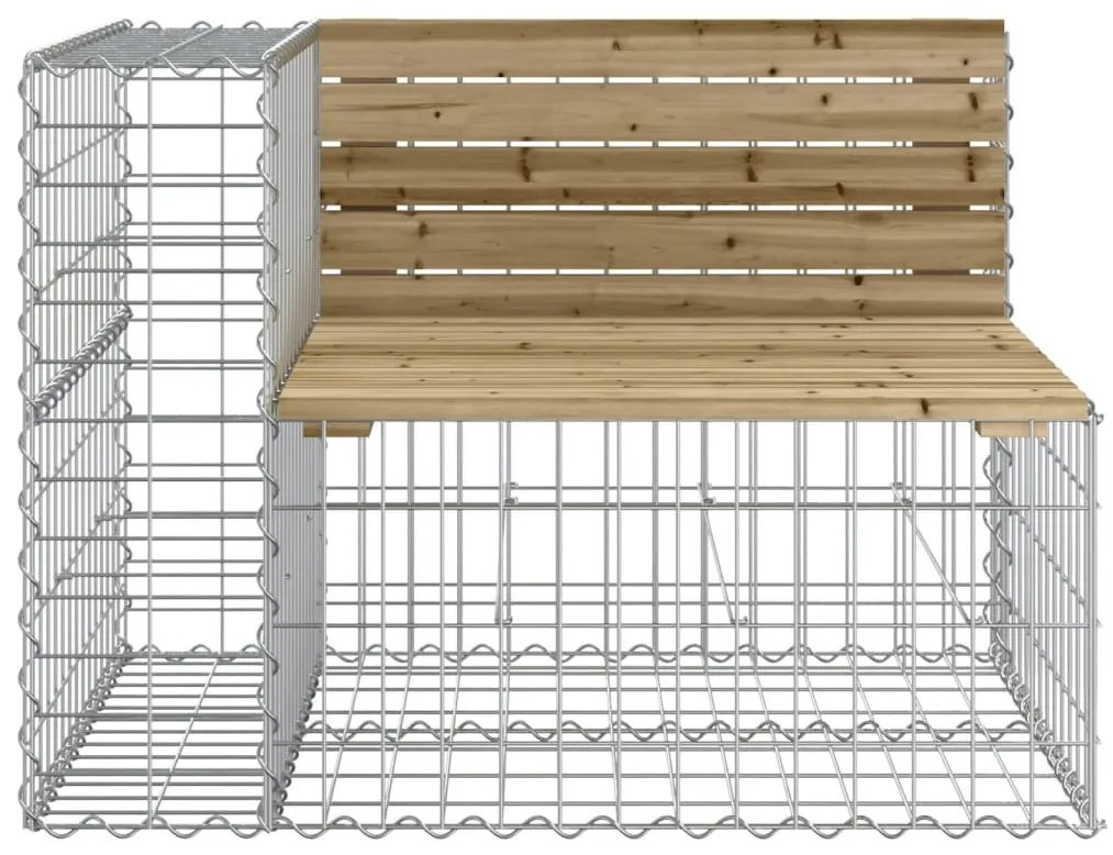 tömör impergnált fenyőfa gabion kerti pad 92x71x65,5 cm