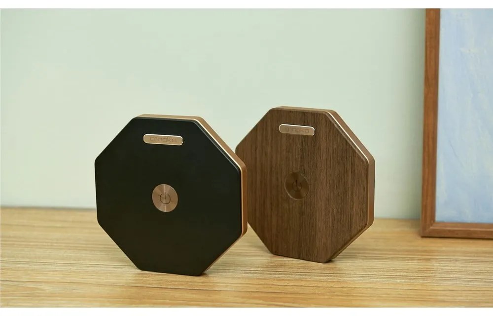 Barna LED asztali lámpa (magasság 18 cm) Twist Hexagon – Gingko