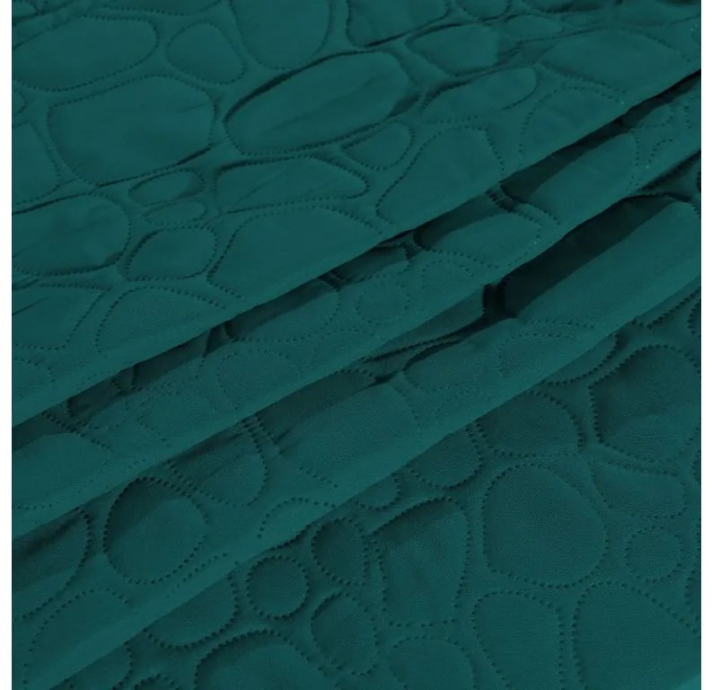 Tyrkizkék ágytakaró STONE mintával Méret: 200 x 220 cm