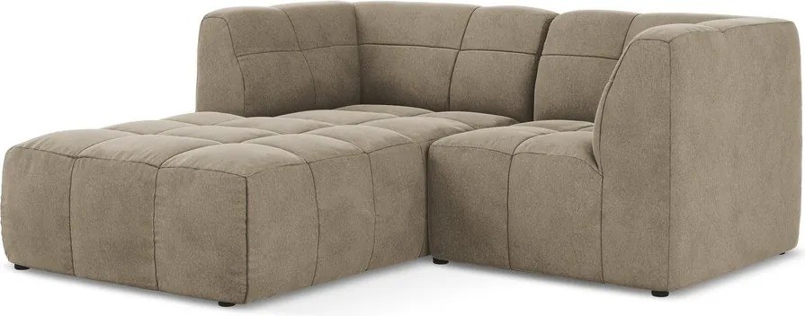 Barna bársony sarokkanapé (bal oldali-heverő résszel) Aloha – Makamii