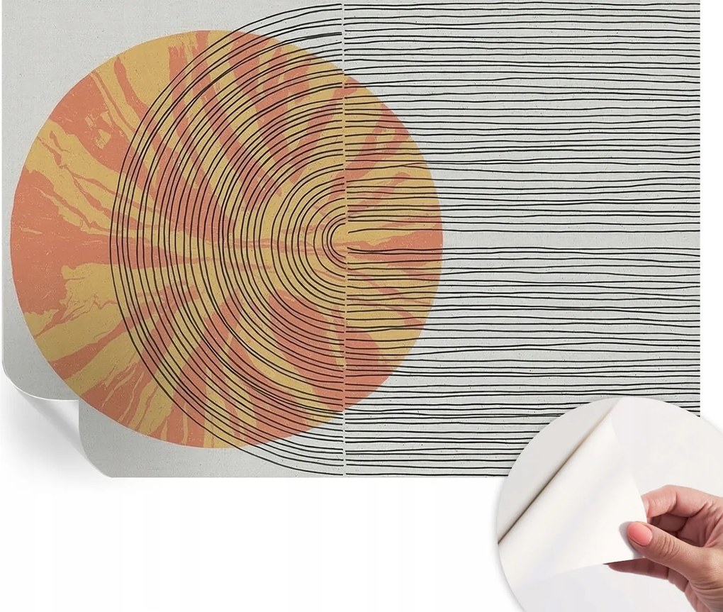 Dekoratív Öntapadós Tapéta Divatos Minták Kör vonalakkal 152x104 cm