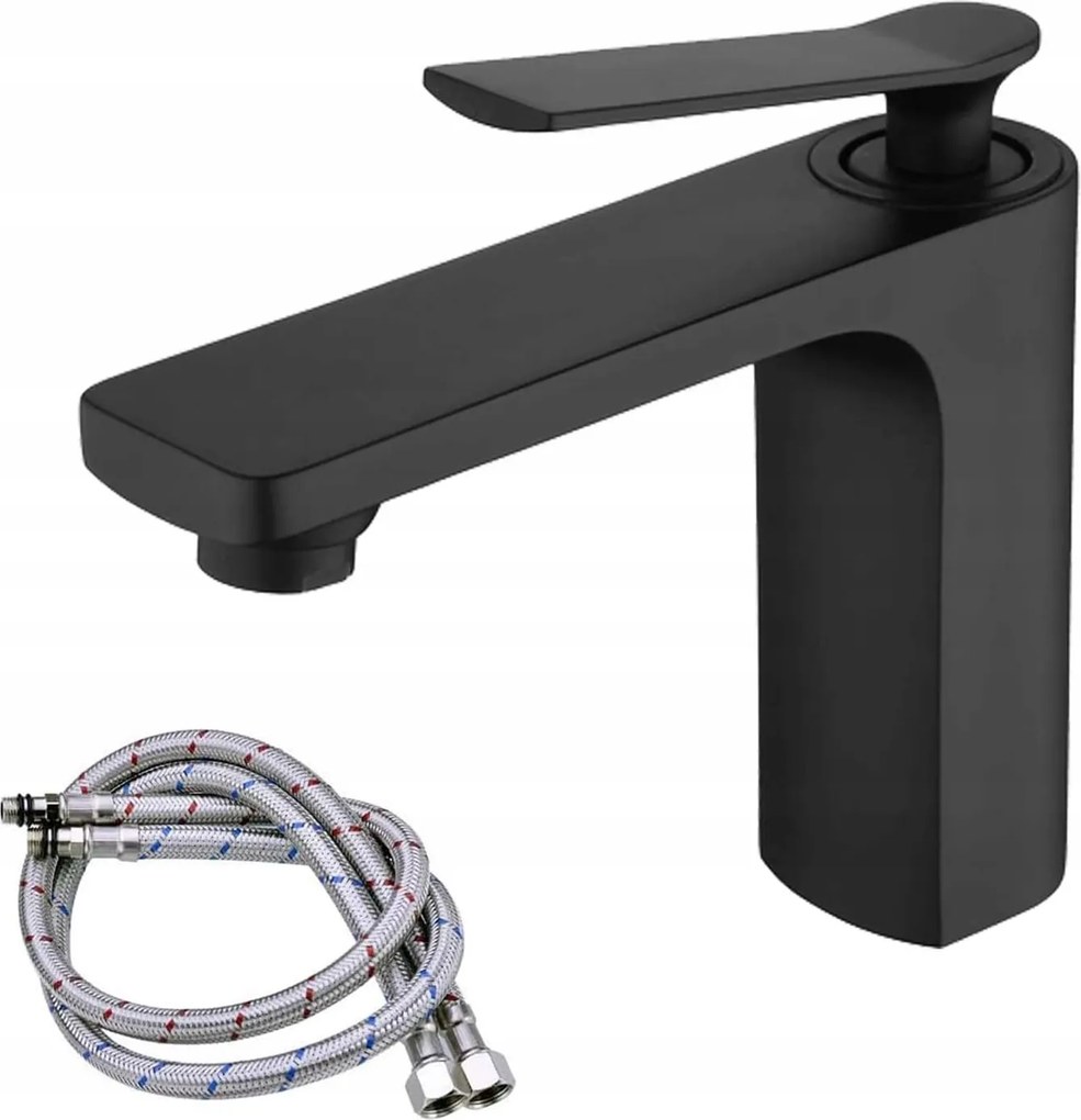 Mosdó csaptelep fekete sárgaréz modern szerelés Asztallap egylyukú