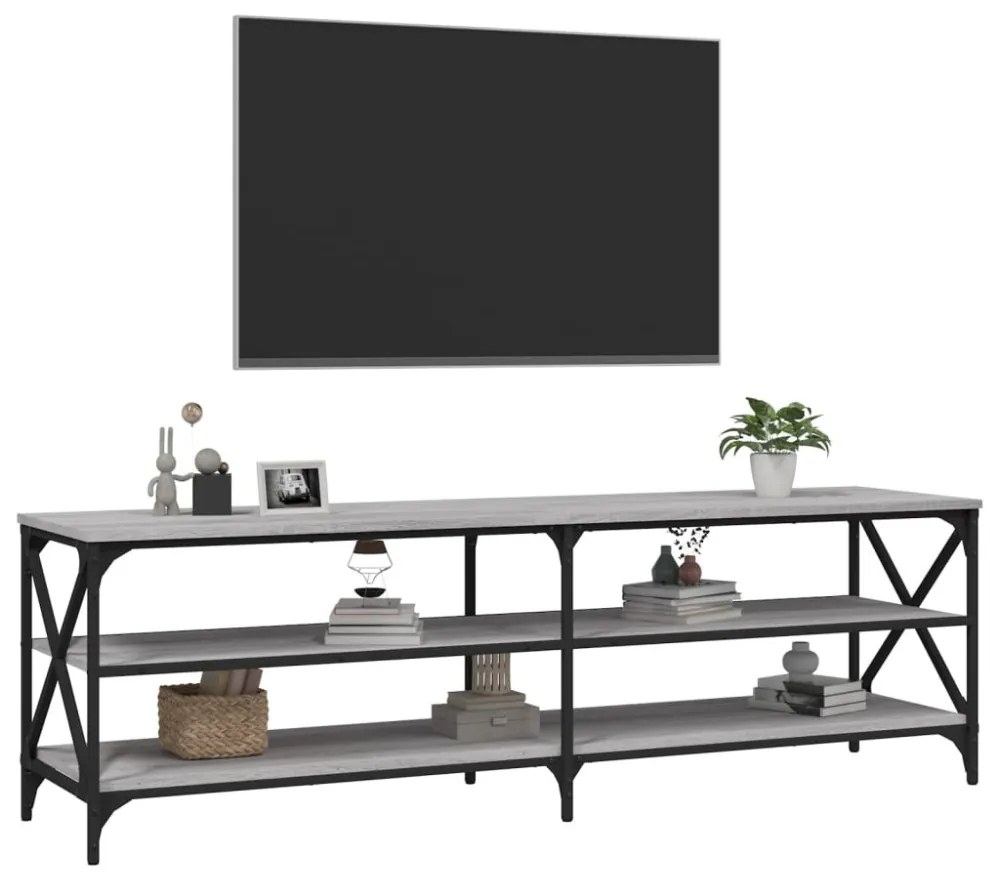 szürke sonoma színű szerelt fa TV-szekrény 160 x 40 x 50 cm