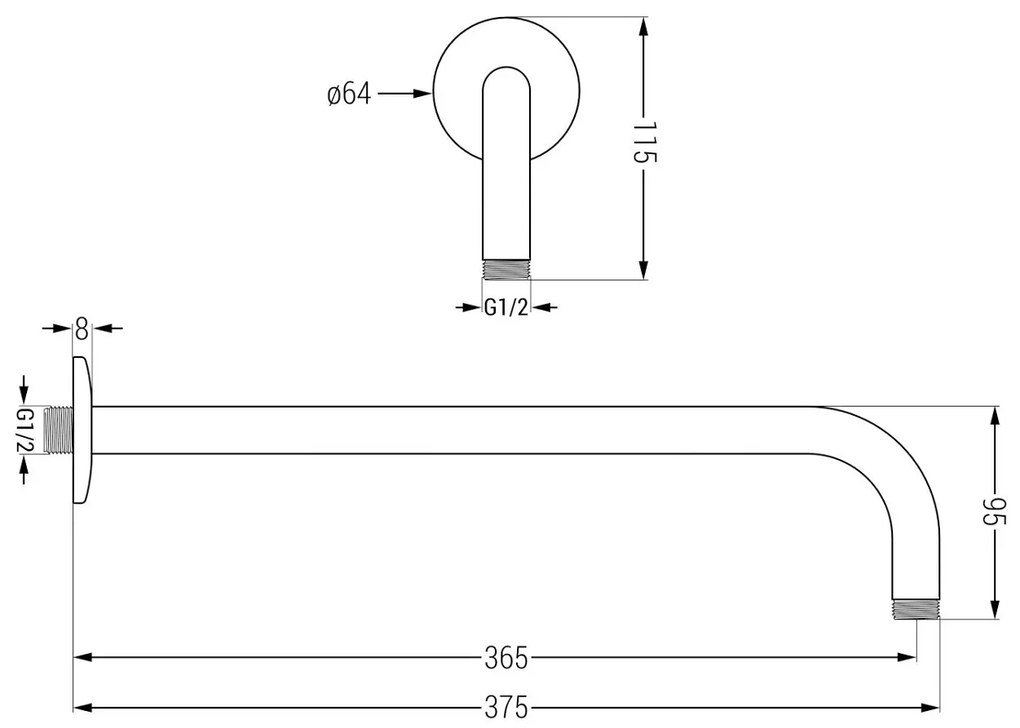 Mexen Kai DR70 rejtett kád-zuhany szett esőzuhannyal 30 cm, fekete, 77602DR7030-70