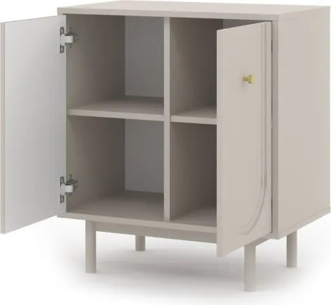 Komód 2 ajtós kasmír színben arany fogantyúkkal – MAZOMA