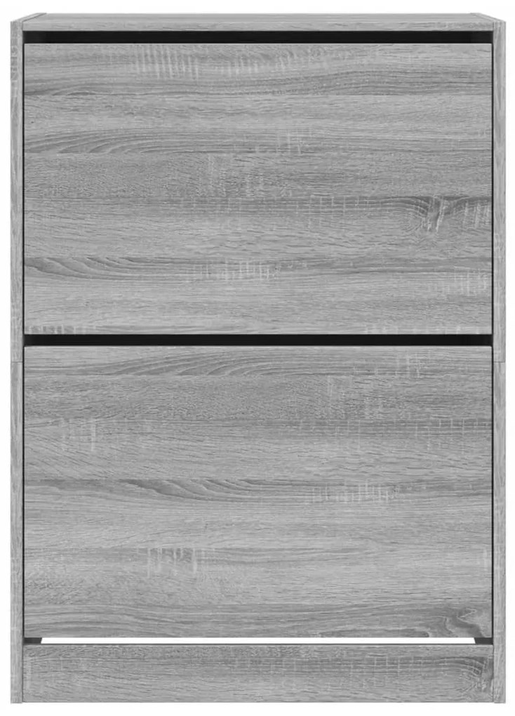 szürke sonoma cipőszekrény 2 kihajtható fiókkal 80x42x108 cm