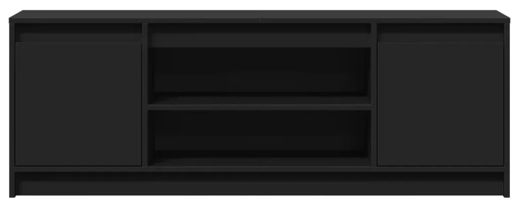 fekete szerelt fa TV-szekrény LED-ekkel 139,5 x 34 x 50 cm