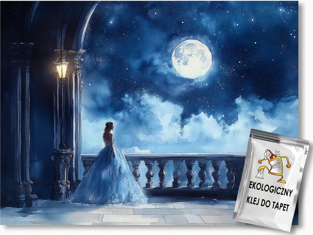 Fotótapéta Flizelina Éjszaka Hold Kastély Palota Bál Hercegnő 150x105 ragasztó