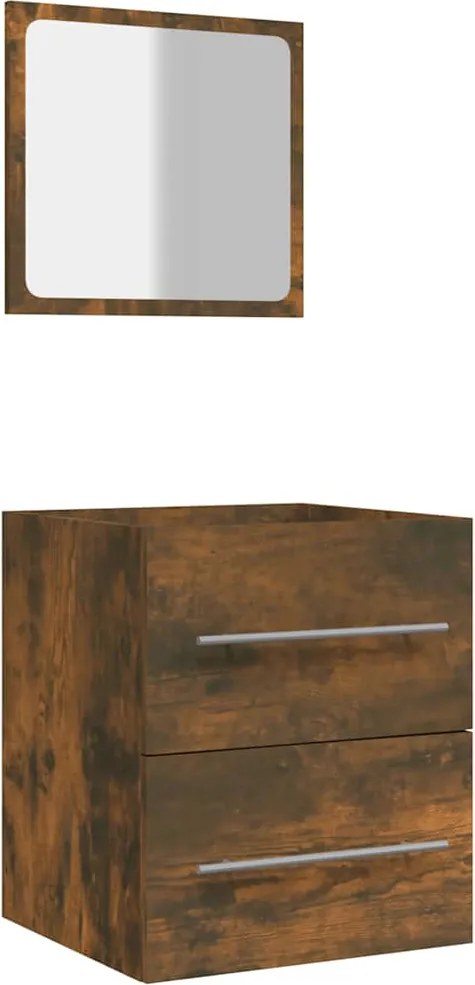 vidaXL füstös tölgy színű tükrös fürdőszobaszekrény 41 x 38,5 x 48 cm