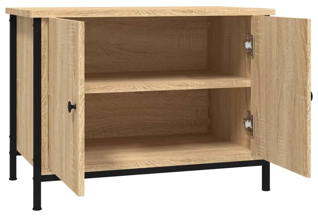 sonoma tölgyszínű szerelt fa TV-szekrény ajtókkal 60x35x45 cm