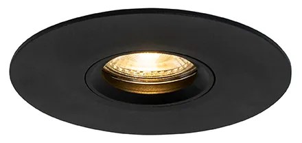 Modern fekete beépíthető spotlámpa szett 6 db-os 12 cm - Buco
