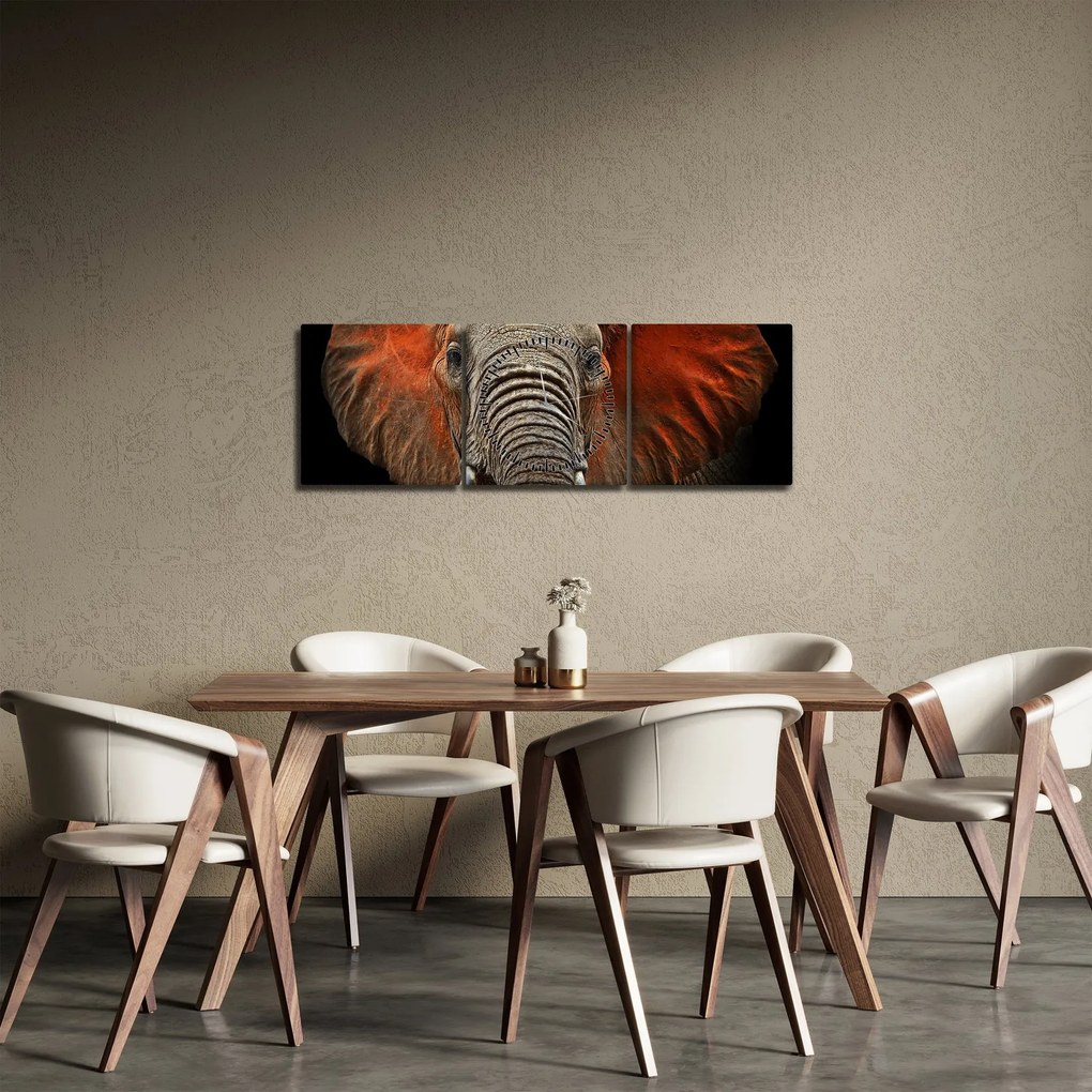Kép - Elefántok Tsavóval (órával) (90x30 cm)
