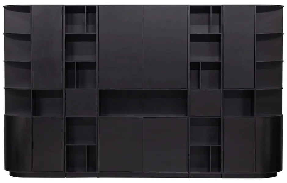 Fekete borovi fenyő moduláris könyvespolc 78x210 cm Finca – WOOOD