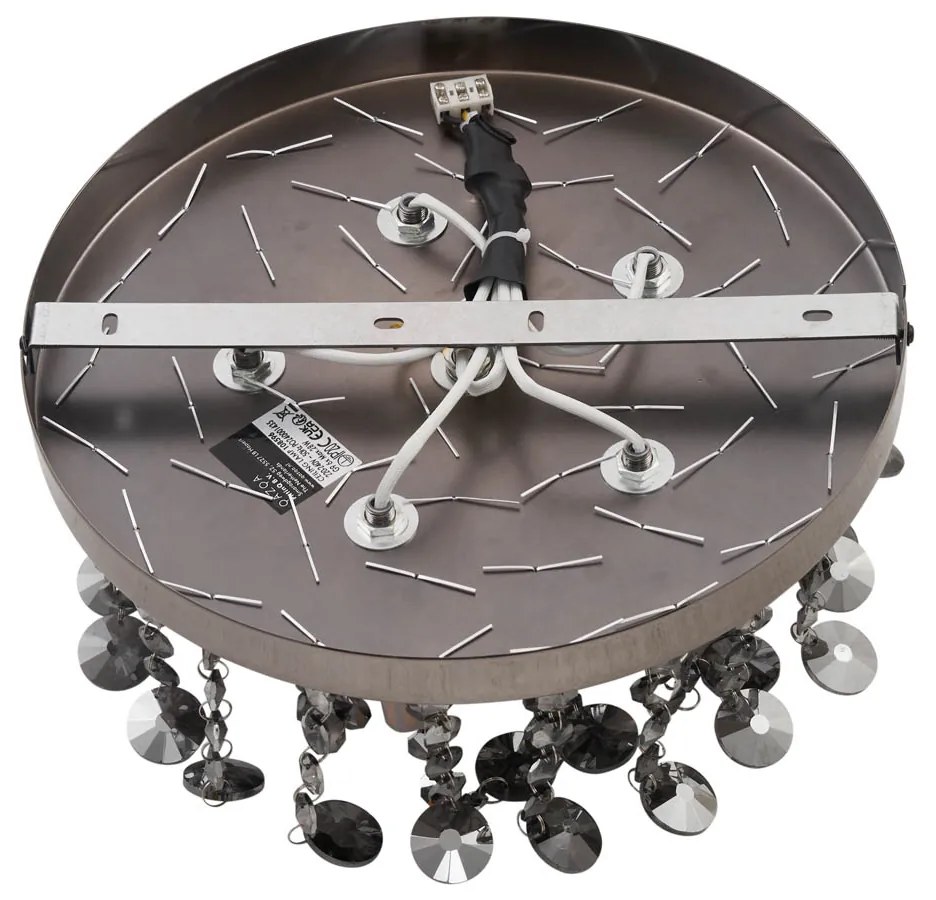 Klasszikus mennyezeti lámpa fekete füstüveggel - Medusa