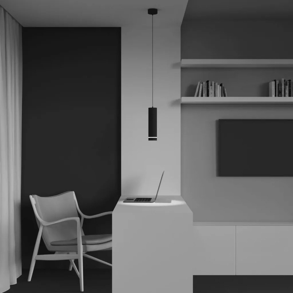 MAYTONI P085PL-12W3K-B ORLO Hengeres Függesztett Lámpa Fekete LED IP20