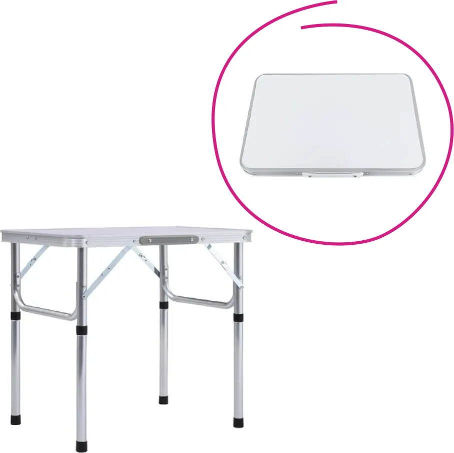 Összecsukható kempingasztal, 60 cm, alumínium/MDF, KEPI TYP 2