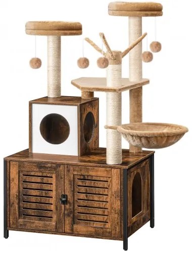 Fa cicaház kaparókkal és alommal / All- in-one