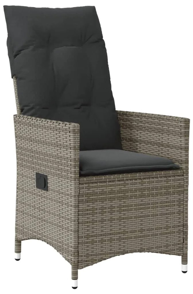 3 részes szürke polyrattan bisztrógarnitúra párnákkal