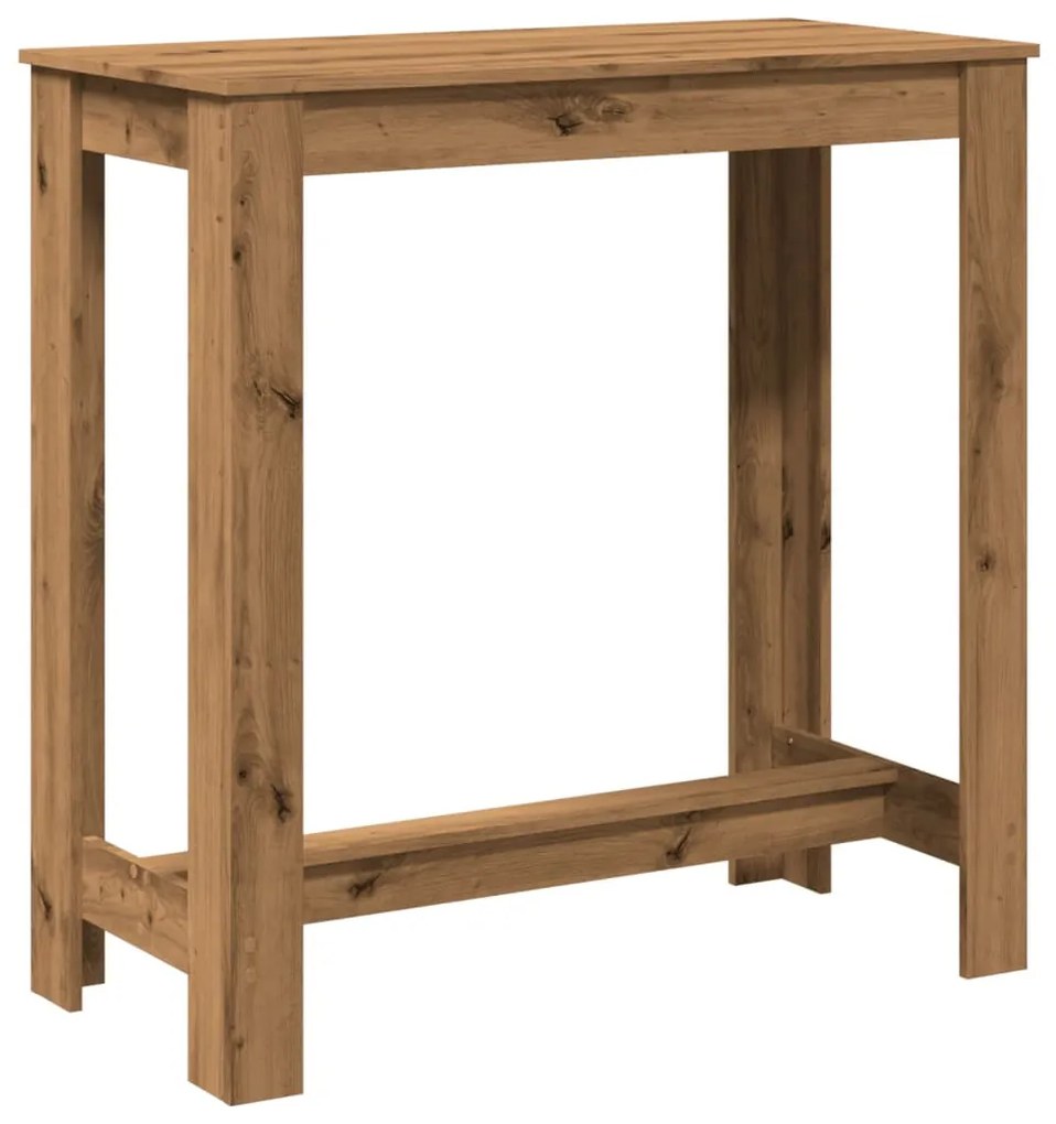 kézműves tölgy színű szerelt fa bárasztal 102 x 50 x 103,5 cm