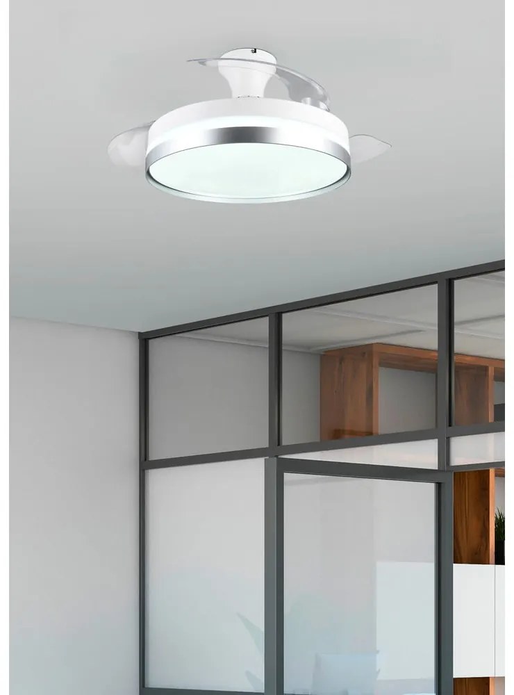 Fehér-ezüstszínű LED mennyezeti lámpa Lindberg – Trio