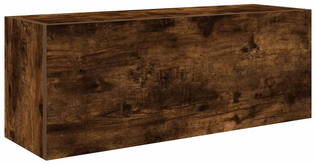 füstös tölgyszínű szerelt fa fali fürdőszobaszekrény 80x25x30cm