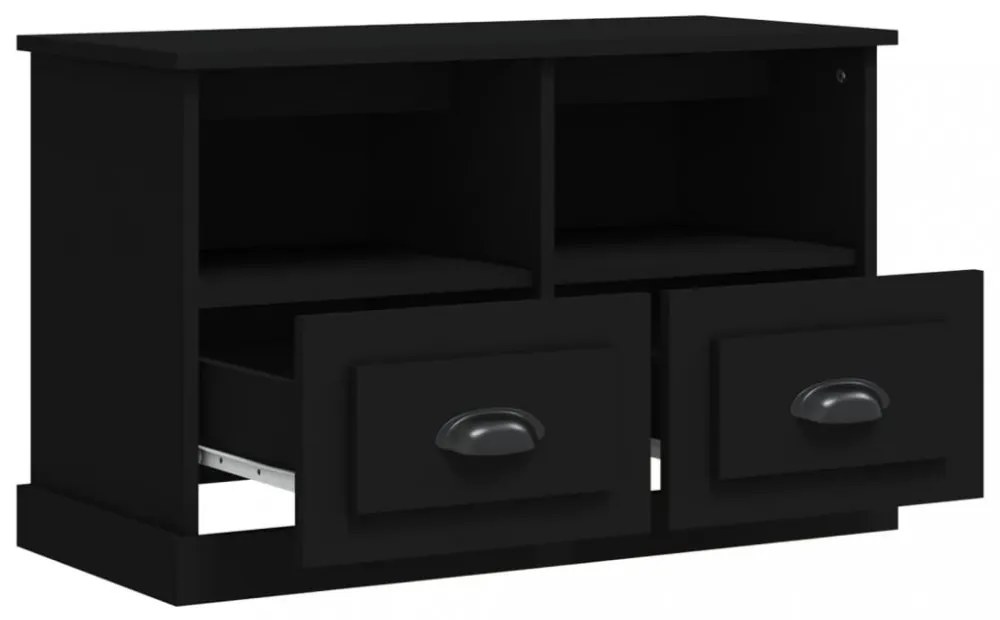 fekete szerelt fa TV-szekrény 80 x 35 x 50 cm
