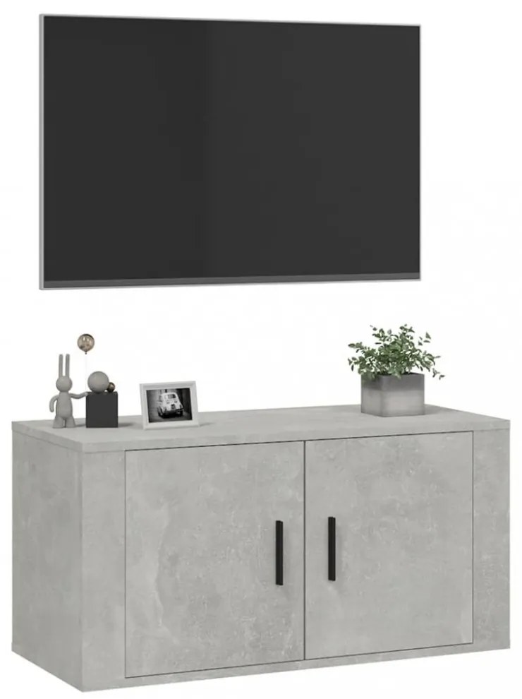 betonszürke fali TV-szekrény 80x34,5x40 cm