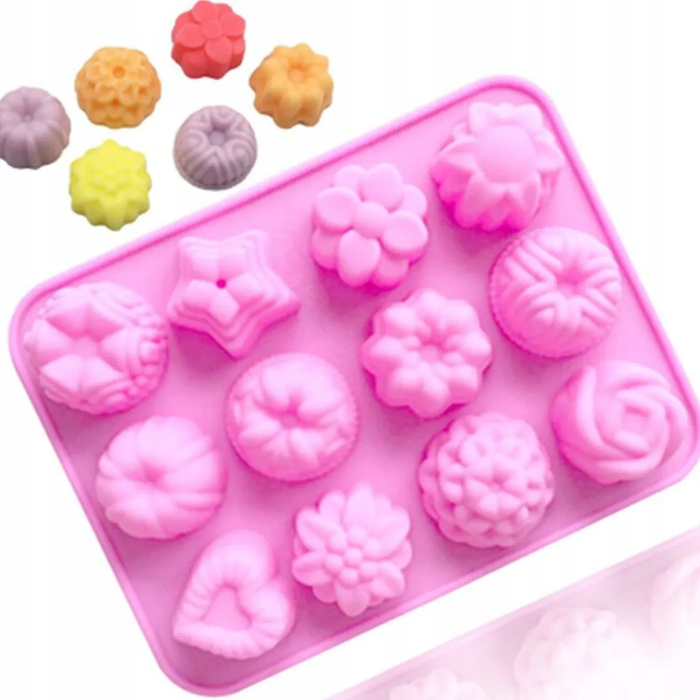 Szilikon Forma 12 Keksz Muffin Szív Csillag Csokoládé MF-102