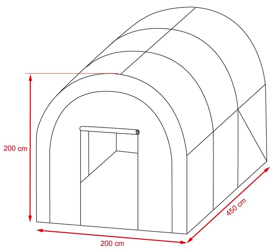 Avenberg nagy kerti fóliasátor 4.5 m