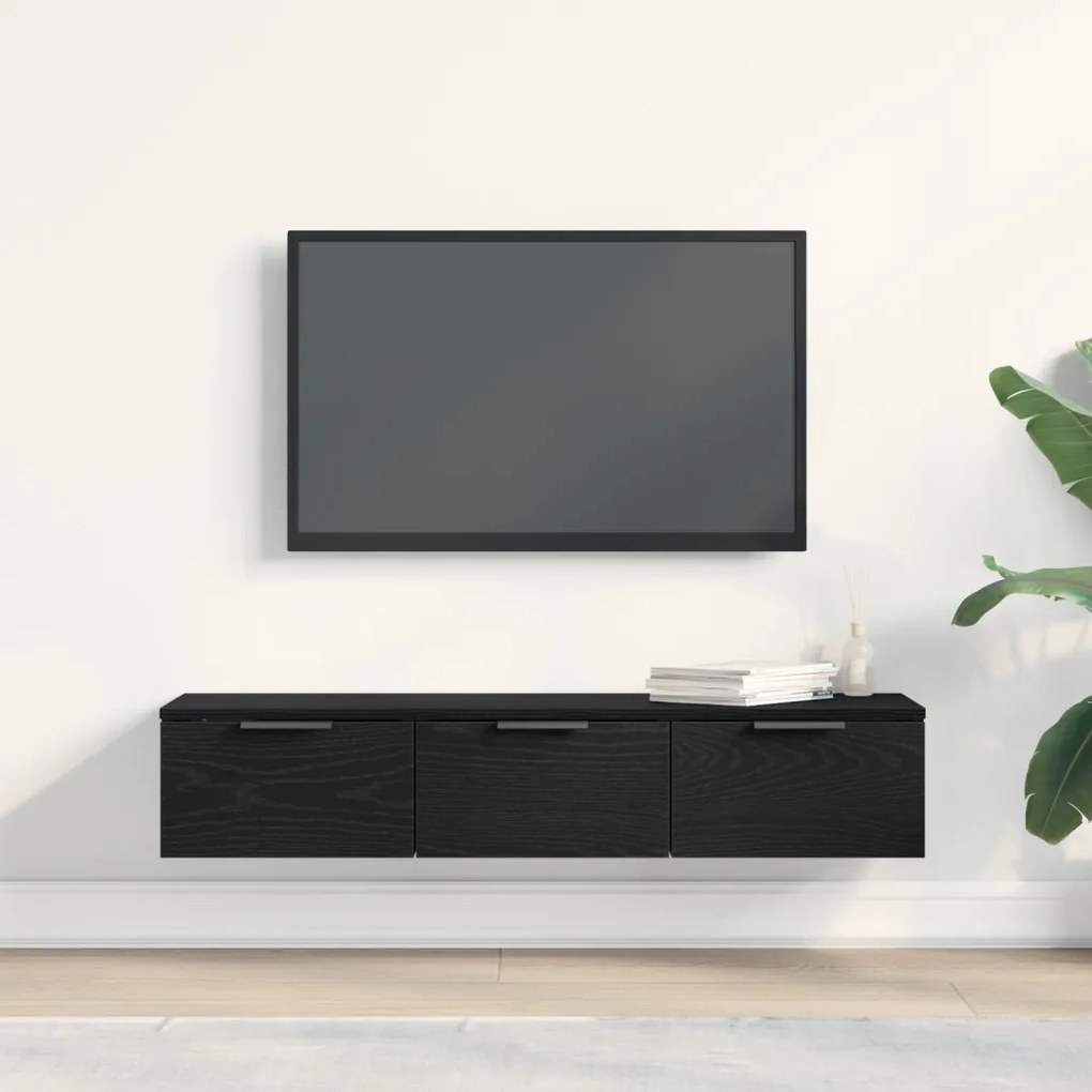 Fekete tölgy fali szekrény 102x30x20 cm Műanyagból