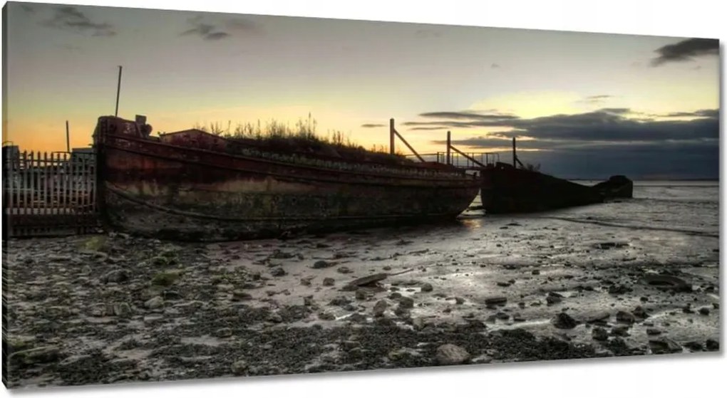 Vászonkép 115x55 Horgászcsónakok