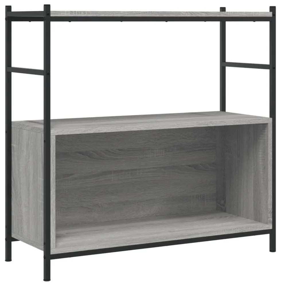 szürke sonoma szerelt fa és vas könyvespolc 80 x 30 x 78,5 cm