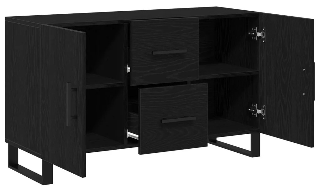 Oldalaszekrény Fekete Tölgy 100x36x60 cm Mérnöki Fa