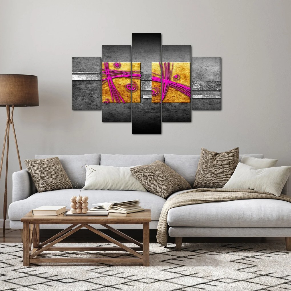 Fekete alapon színes négyzetek képe (150x105 cm)