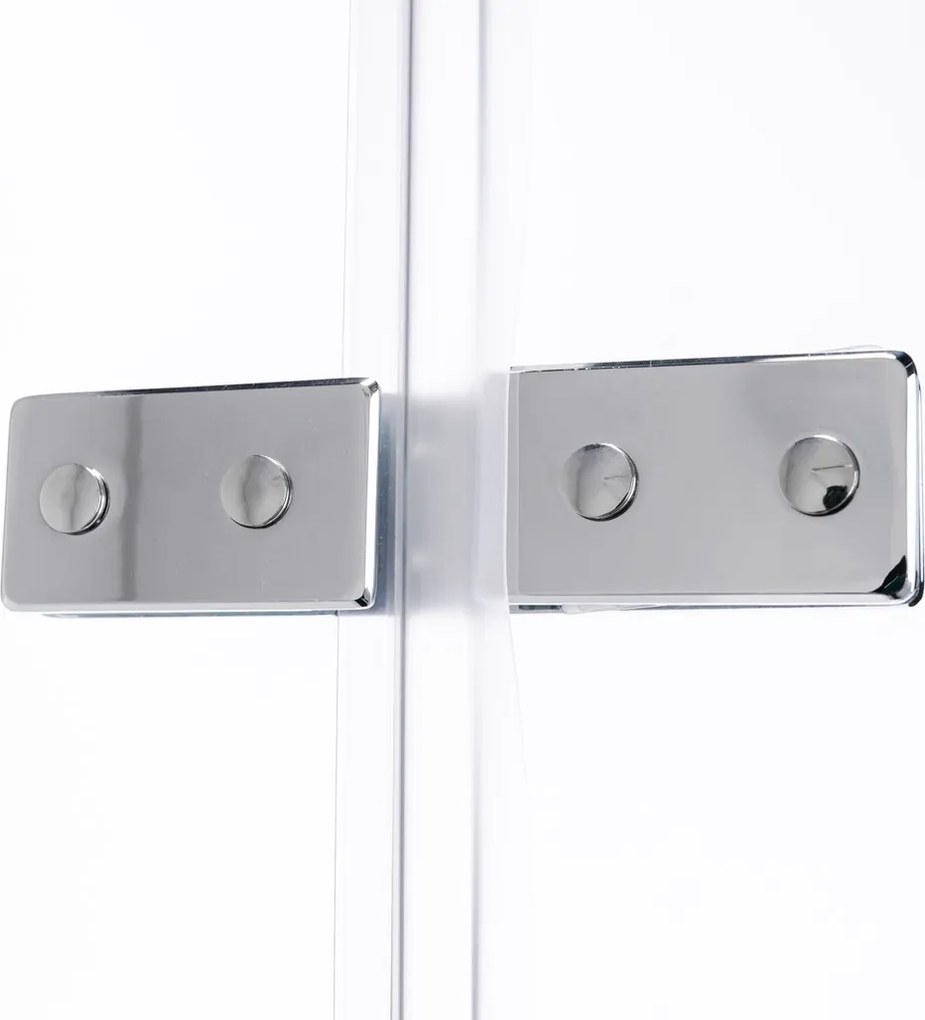 Stuxi Verona 100x100 cm szögletes csuklóajtós zuhanykabin, 6 mm vízlepergető üveggel, króm elemekkel