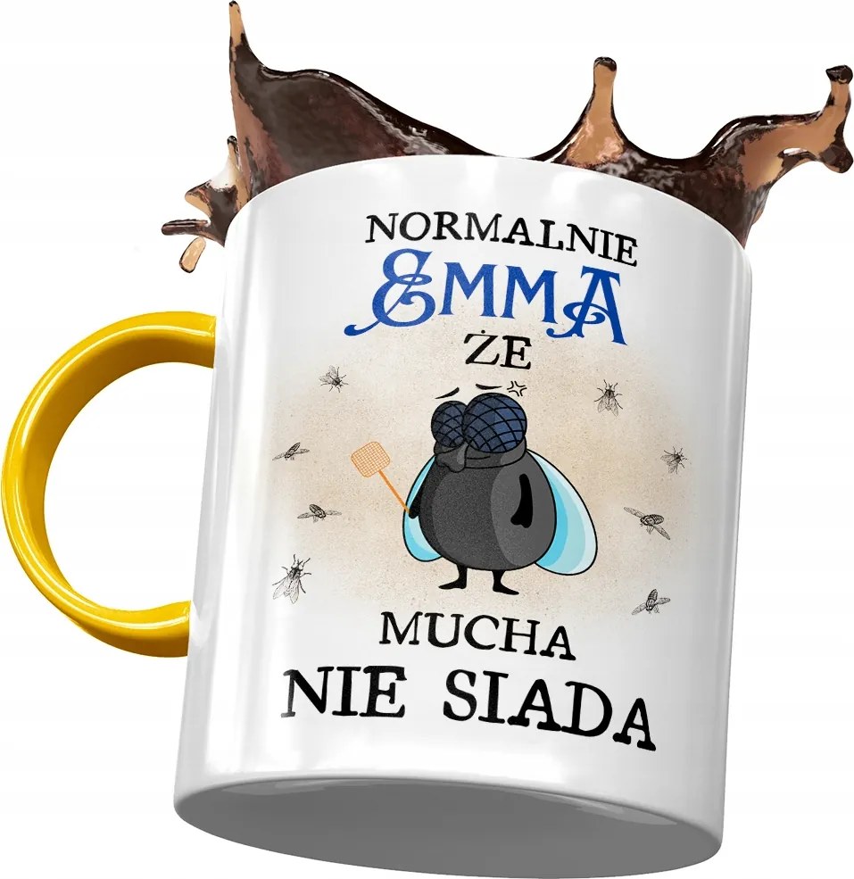 Sárga Bögre Emma Feleség Barátnő Ajándék Nyomtatott Fotóval