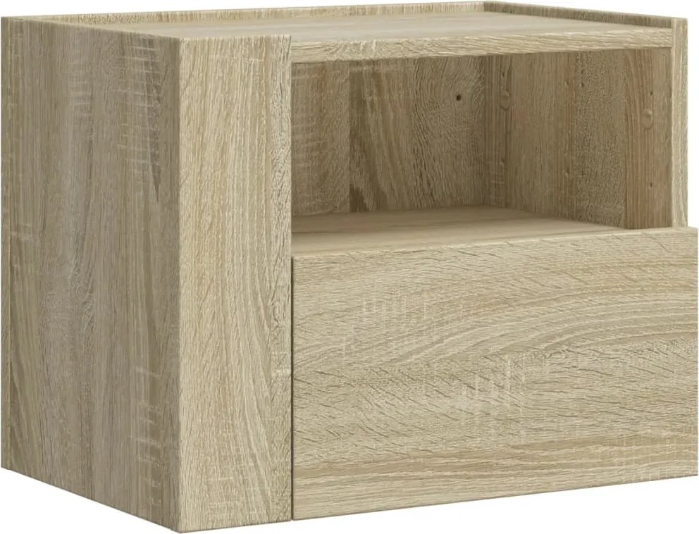 vidaXL sonoma tölgy színű falra szerelhető éjjeliszekrény 45x30x35 cm