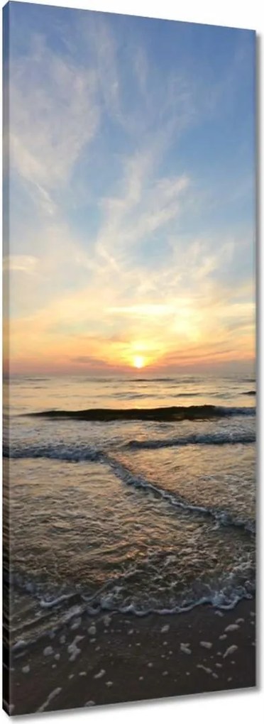 Vászonkép 40x100 Naplemente a tengerparton