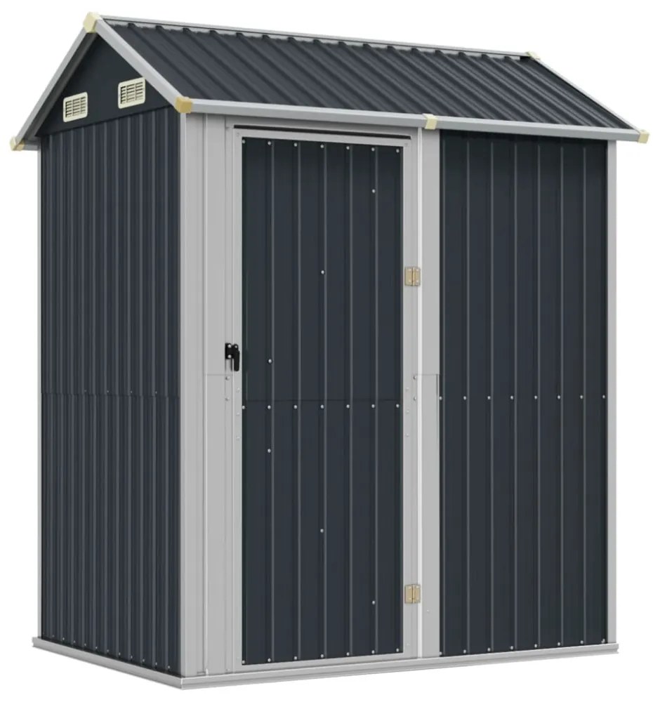 antracitszürke horganyzott acél kerti fészer 192 x 152,5 x 237 cm