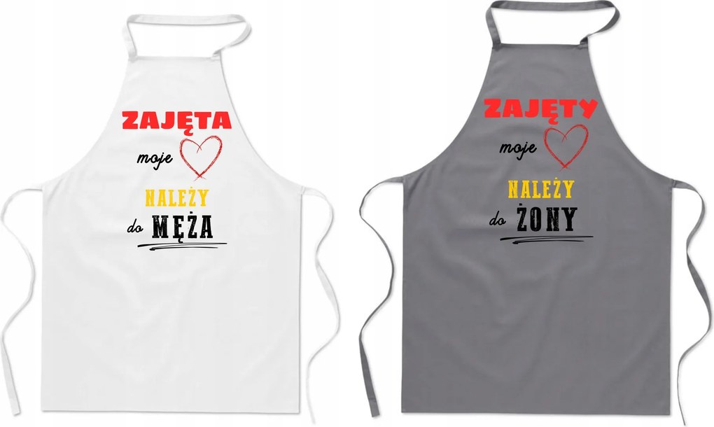 Konyhai kötény Ajándék Pároknak Elfoglalt Szív a Feleség Férjéhez tartozik