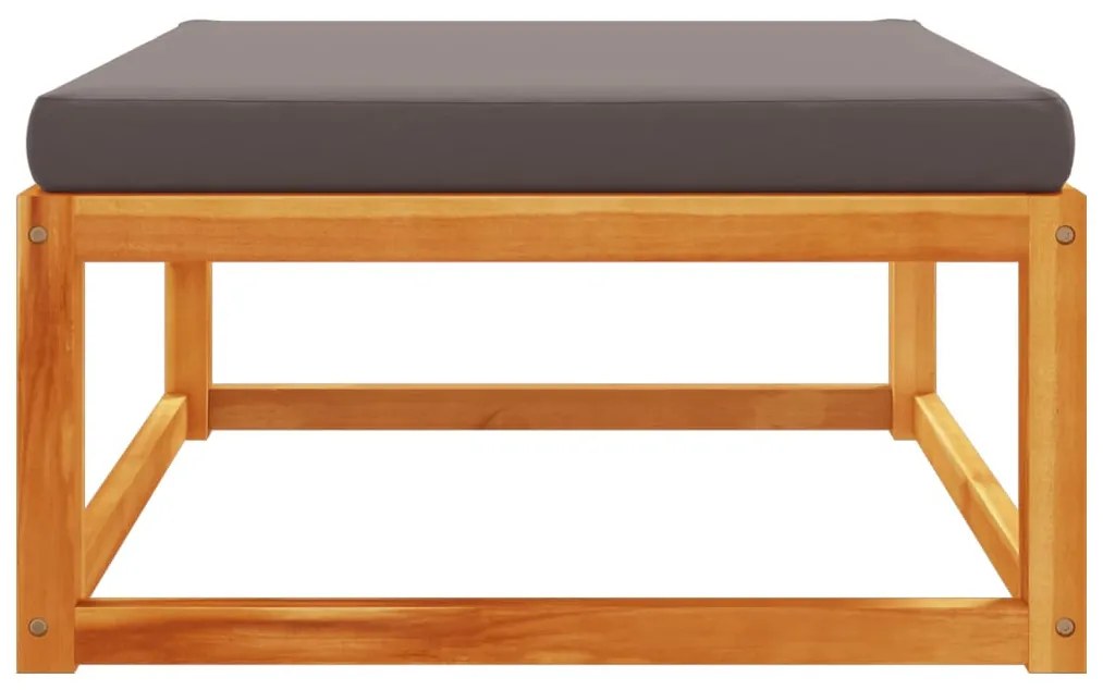 Tömör akácfa kerti lábzsámoly párnával 65 x 65 x 29 cm