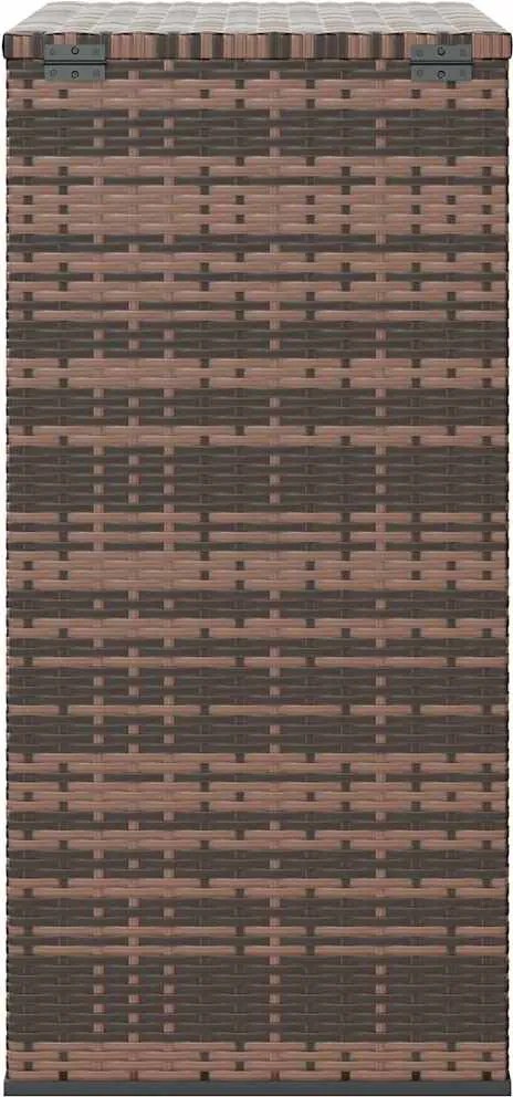 Barna Polyrattan Kerti Párnatartó Doboz 100 X 49 X 103,5 Cm