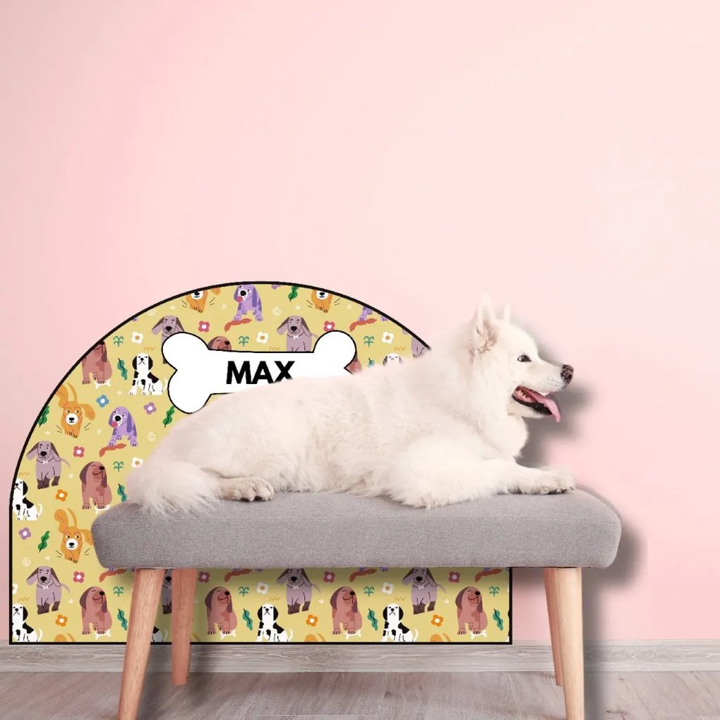 PIPPER. Védő textil falmatrica – Ív – Színes kutyák Méret: 83x60cm, Indíték: név nélkül