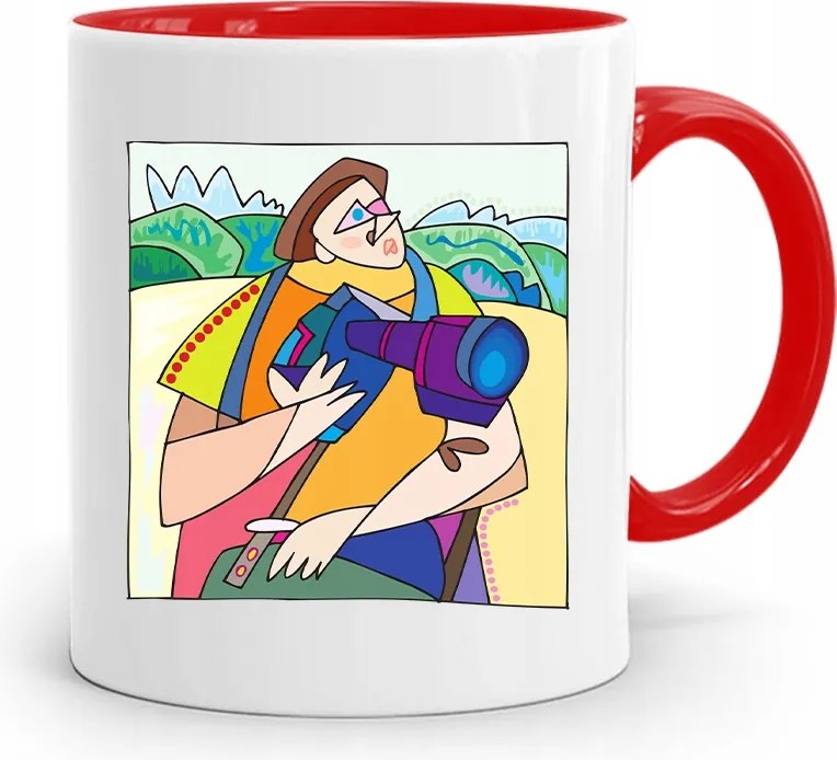 Piros Fotós Bögre Fotós Ajándék fényképes nyomtatással