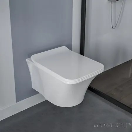 CeraStyle IBIZA fali WC - szögletes - rimless - perem nélküli - 51 cm