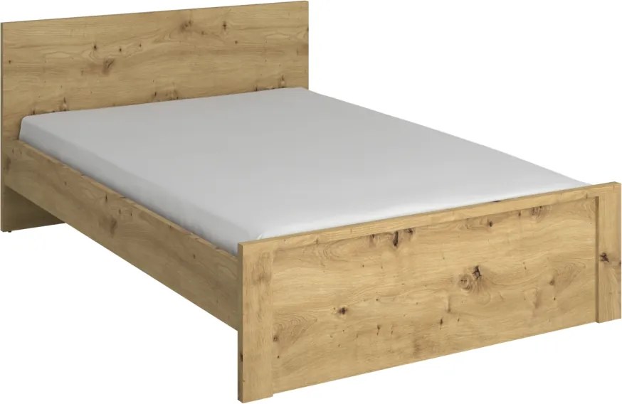 Ágy, 140x200, artisan tölgy, AIRON