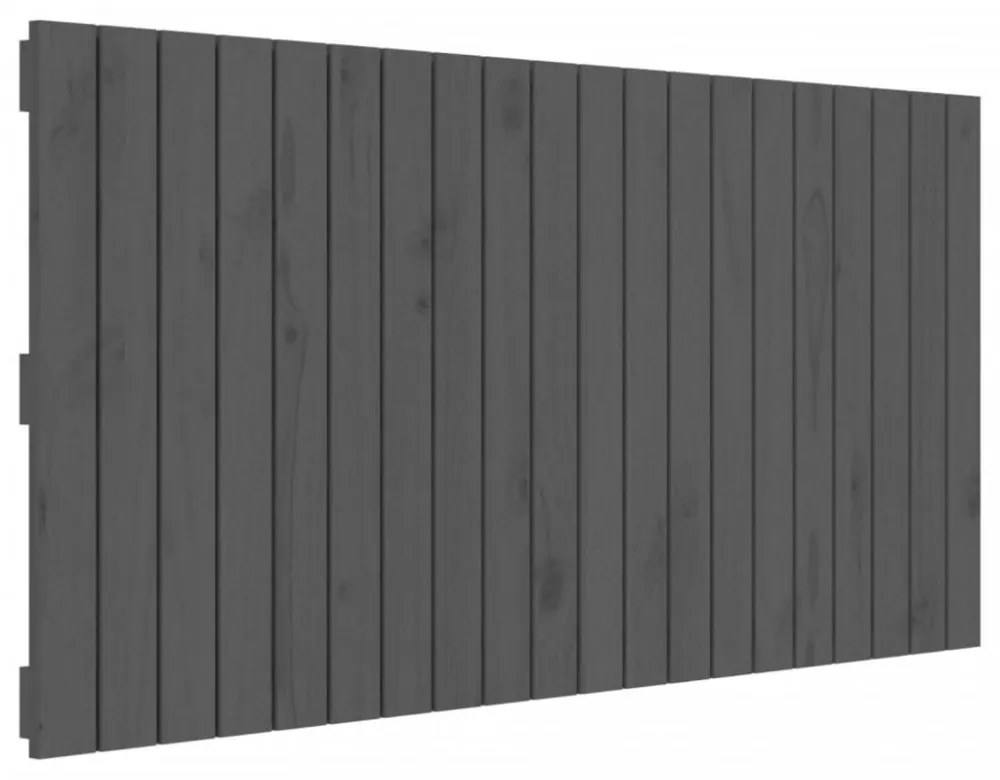 szürke tömör fenyőfa fali fejtámla 127,5 x 3 x 60 cm