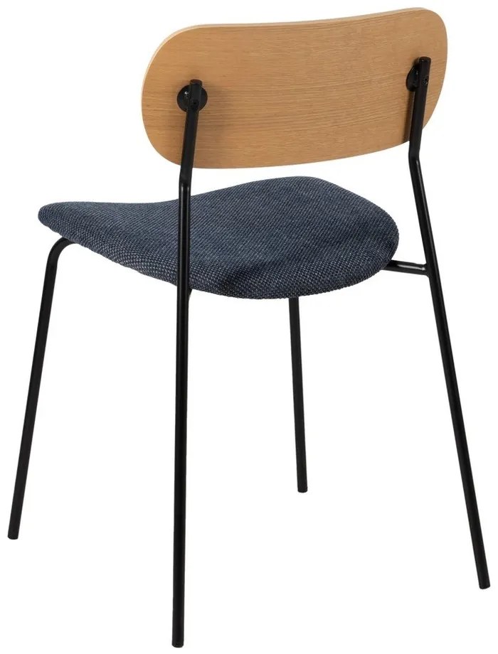 Kék-natúr színű étkezőszék szett 4 db-os Moe – Ixia