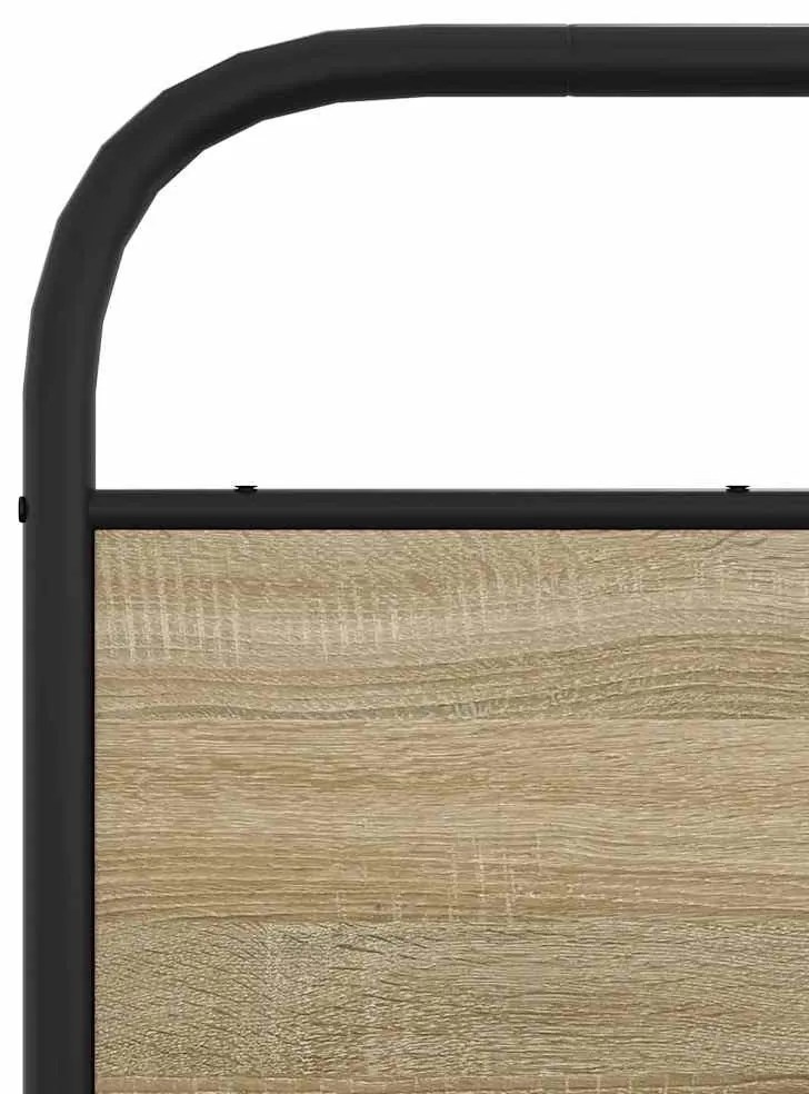 vidaXL ágykeret matrac nélkül 160x200 cm füstölt tölgy fűrészelt fa