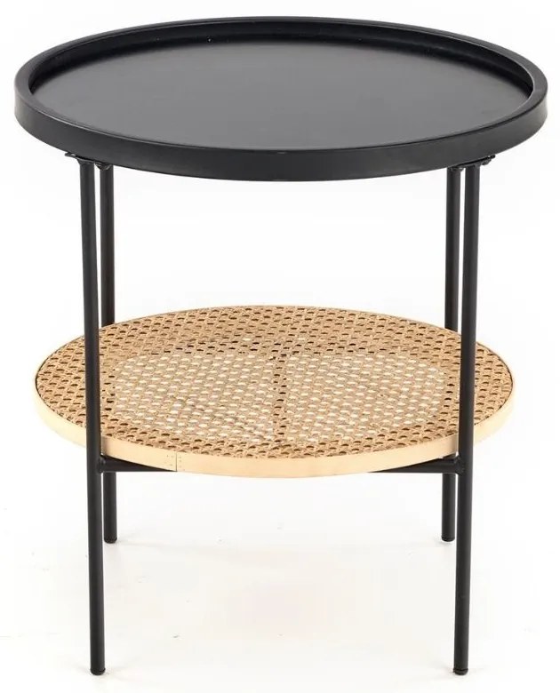 Kampa dohányzóasztal, fekete / rattan